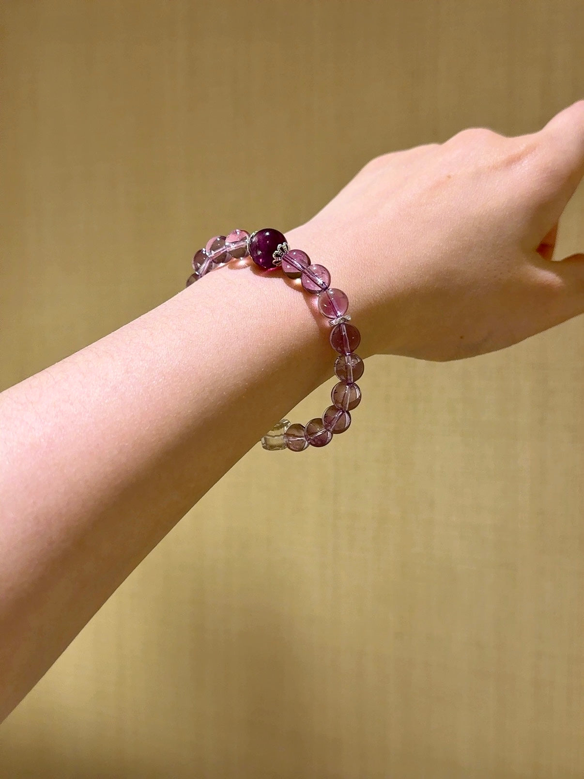 ▫️▪️ Amethyst amethyst mica white crystal cube bracelet